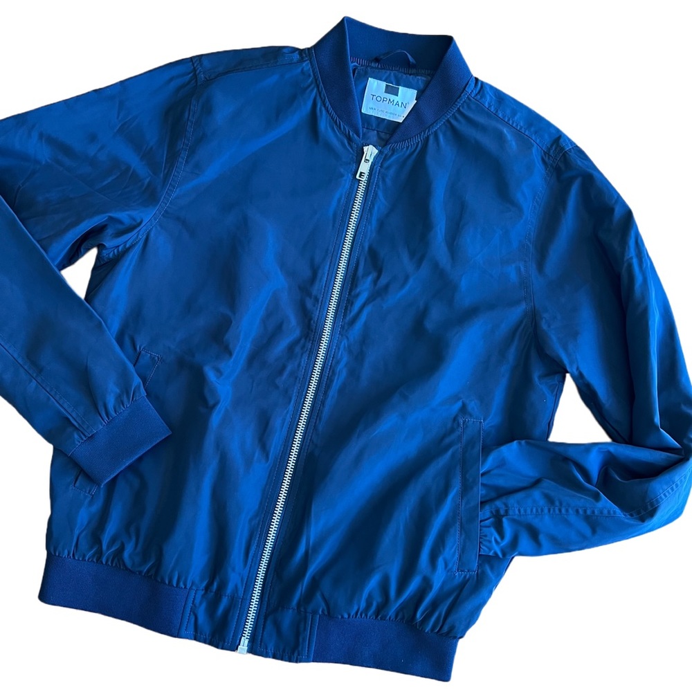 Topman Navy Nylon Lightweight Bomber